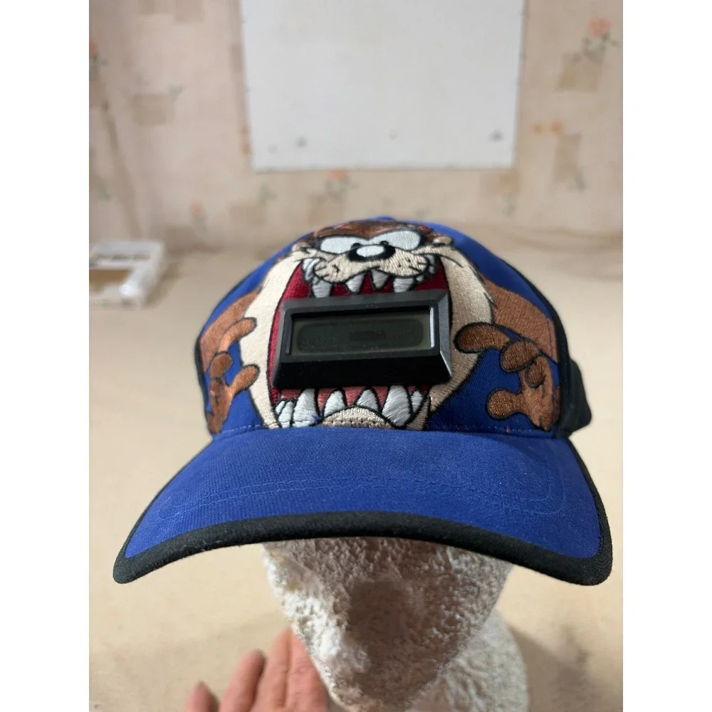 Vintage 1999‎ Looney Tunes Taz Countdown 2000 LCD Display Hat Blue Black NWT
